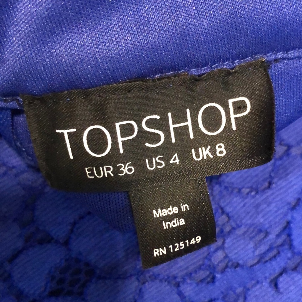 Top Shop Blue Lace Skater Skirt - Picture 5 of 7